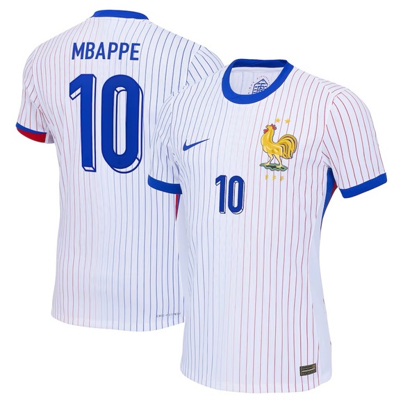 Kylian Mbappe France National Team Nike 2024 Away Authentic Jersey - White - Picture 8 of 8